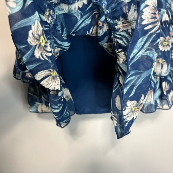 Foxiedox Blue Floral Ruffle Chelsea Sleeveless Mini Dress , size M - Picture 6 of 14
